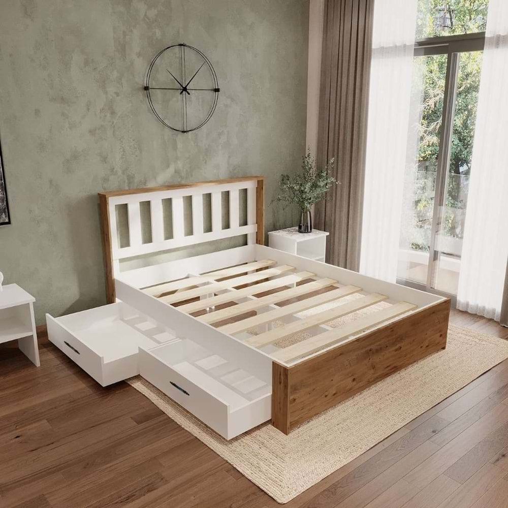 Stark Atlantik 2 Çekmeceli Kolay Kurulum Karyola - Çift Kişilik - 100X200