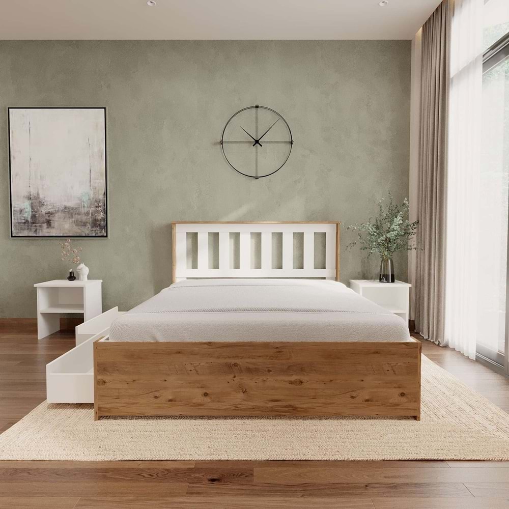 Stark Atlantik 2 Çekmeceli Kolay Kurulum Karyola - Çift Kişilik - 100X200