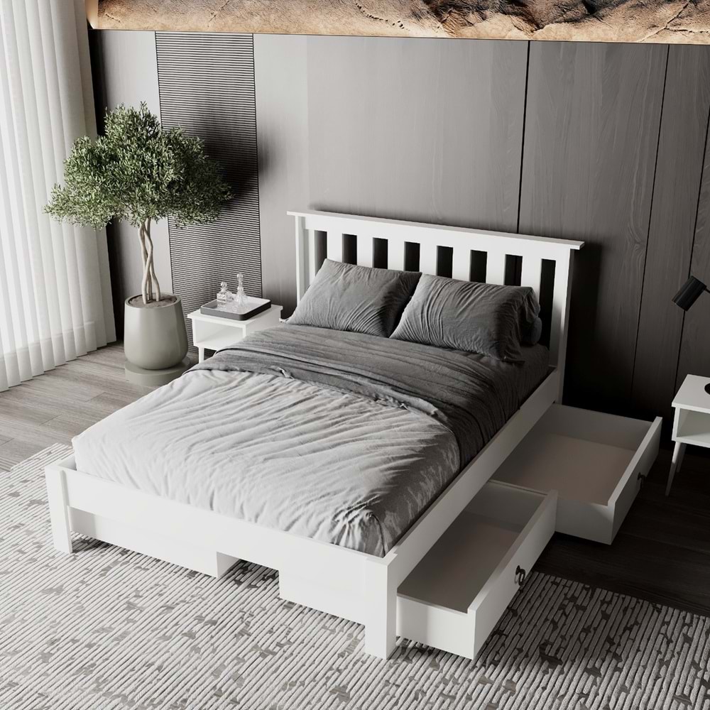 Apex 4 Çekmeceli MDF Karyola | Kolay Kurulum