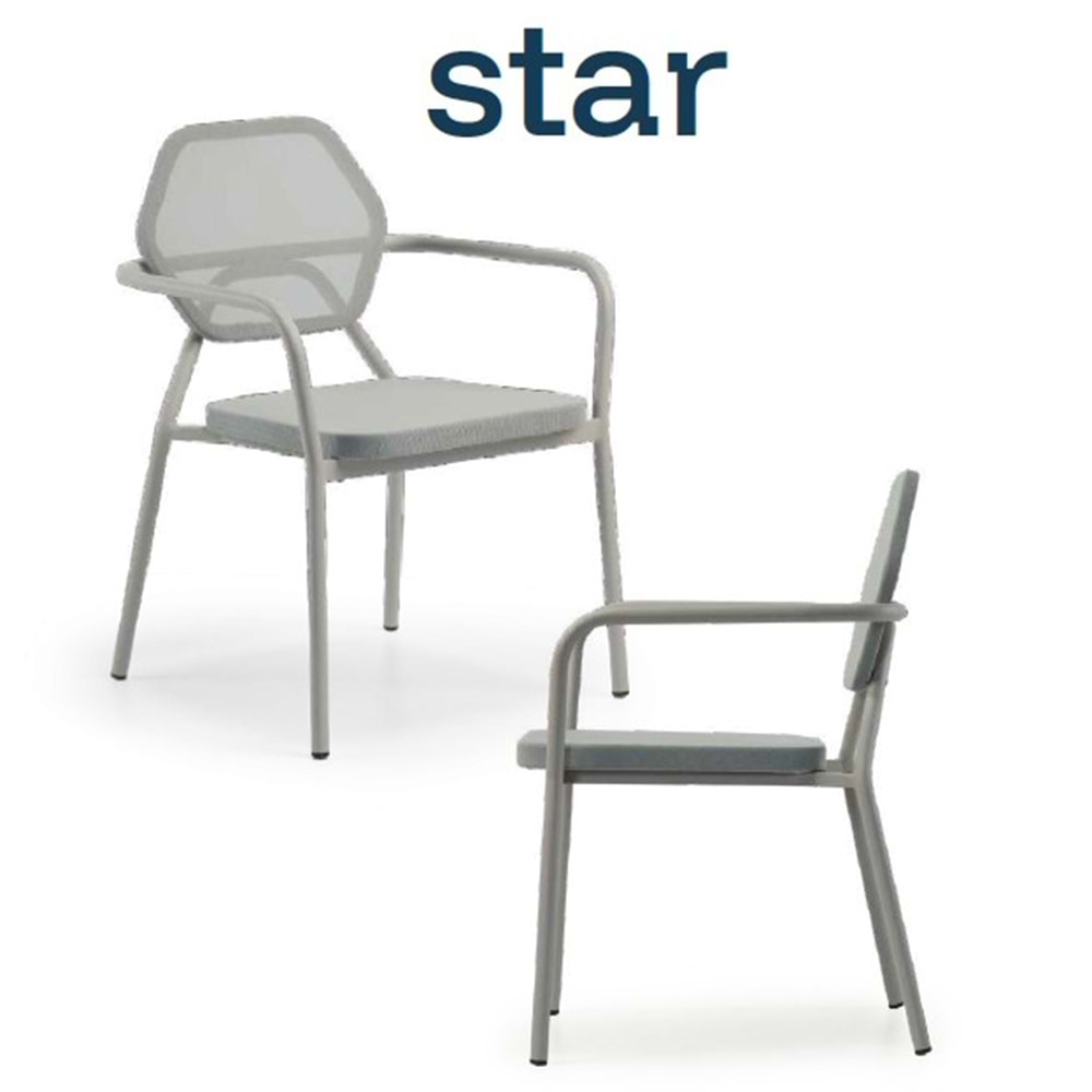 Renazzo Star Modern Bahçe Sandalyesi - Geometrik Tasarım