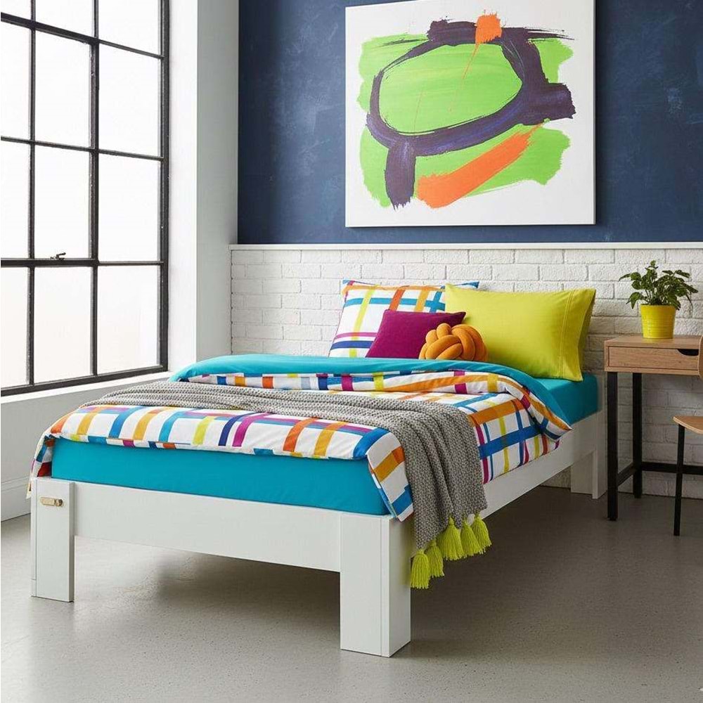 Renazzo % 100 MDF Stillo Başlıksız Karyola - Tek Kişilik - 90X190