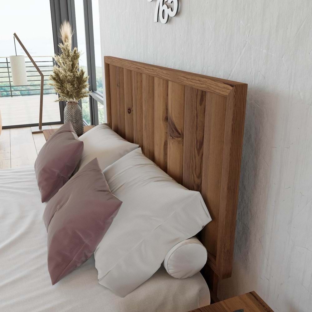 Hüma Model Ceviz Renk Ahşap Tek Başlık ( DİKEY )