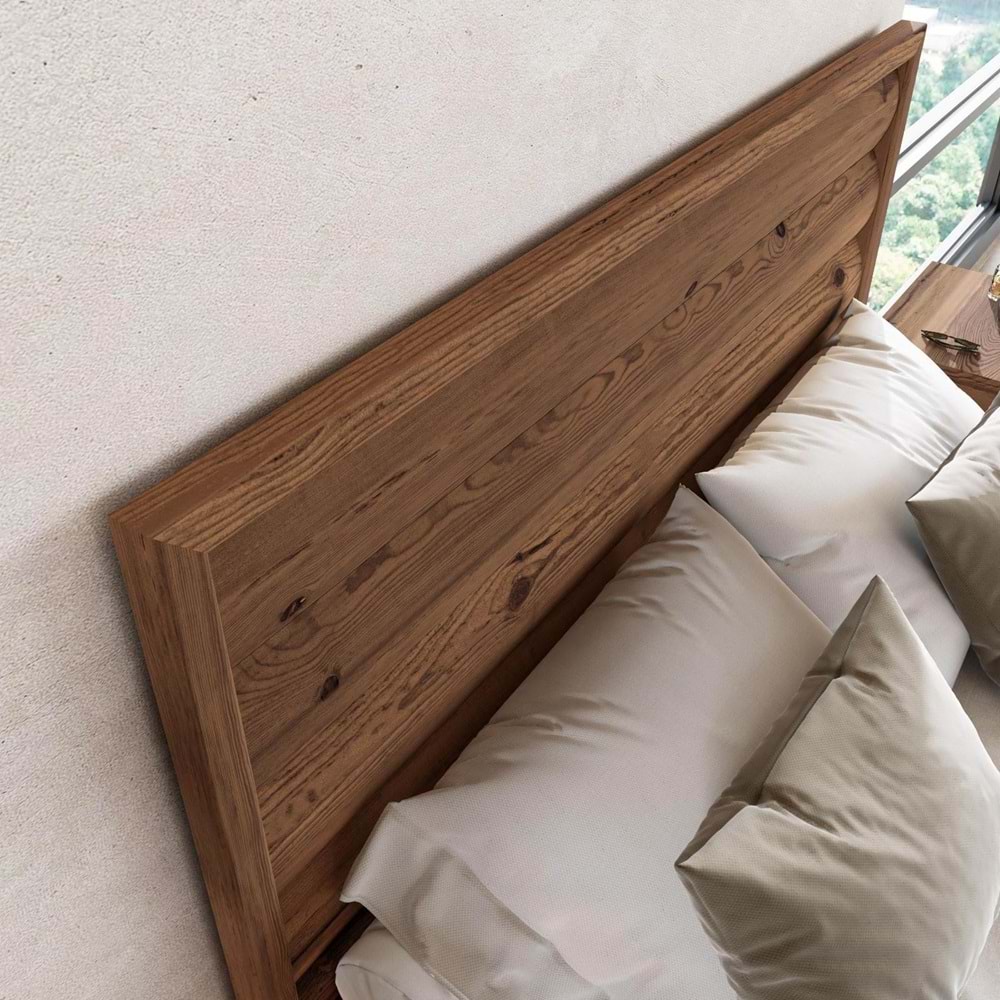 Hüma Model Ceviz Renk Ahşap Tek Başlık ( YTY )