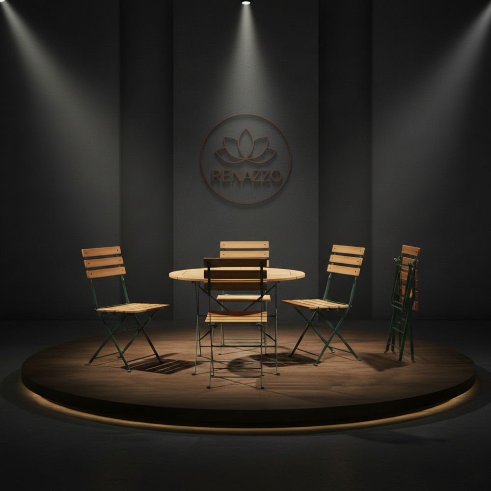 Renazzo Garda Serisi | Bahçe ve Balkon Mobilyası - Katlanır Bistro Seti