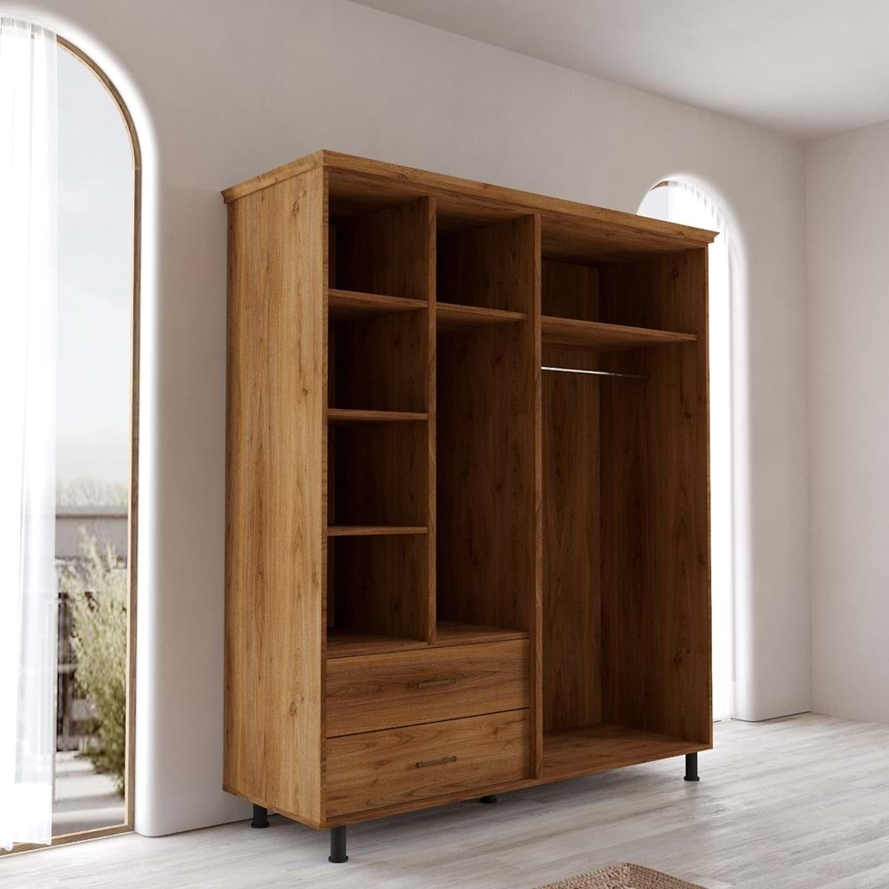 Padova Ceviz Hazeran Kapaklı Gardırop