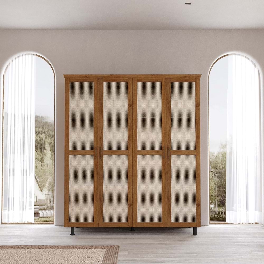 Padova Ceviz Hazeran Kapaklı Gardırop