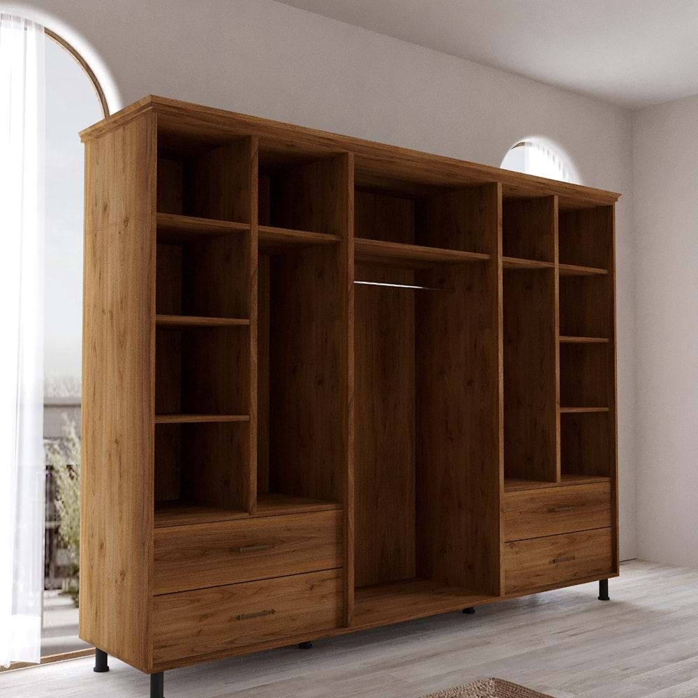 Padova Ceviz Hazeran Kapaklı Gardırop