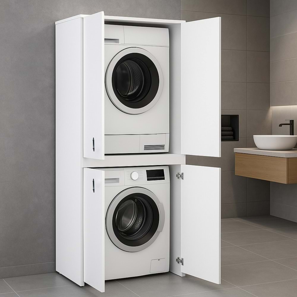 Renazzo %100 MDF Banyo Kapaklı Kurutucu Dolabı