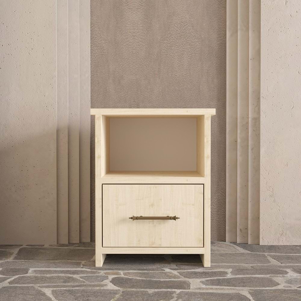 Softwood Vernikli Komodin Çekmeceli