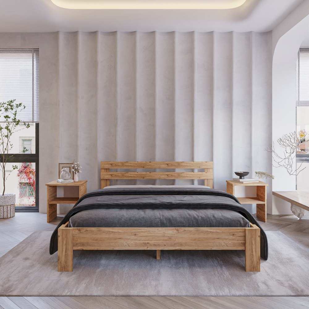 Letto Atlantik Mdf Karyola | Tek Ve Çift Kişilik Yatak Uyumlu, Kolay Kurulum