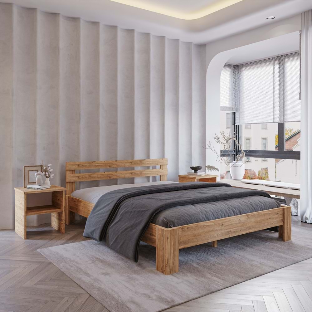 Letto Atlantik Mdf Set Karyola | Tek Ve Çift Kişilik Yatak Uyumlu, Kolay Kurulum