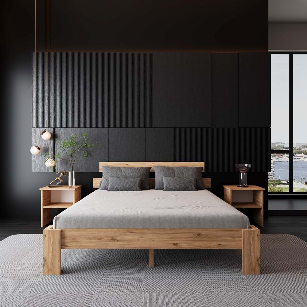 Lotus Atlantik Mdf Karyola |Tek Ve Çift Kişilik Yatak Uyumlu, Kolay Kurulum