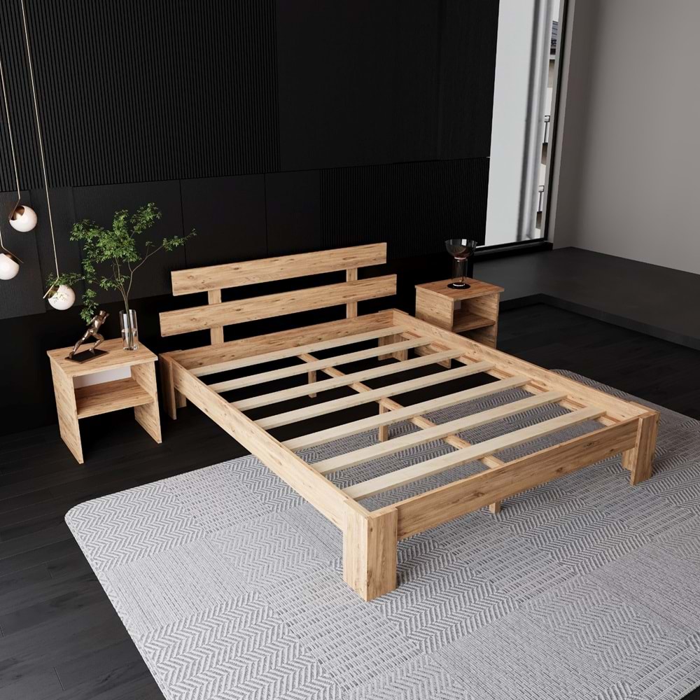2 Çekmeceli Lotus Atlantik Mdf Karyola | Tek Ve Çift Kişilik Yatak Uyumlu, Kolay Kurulum