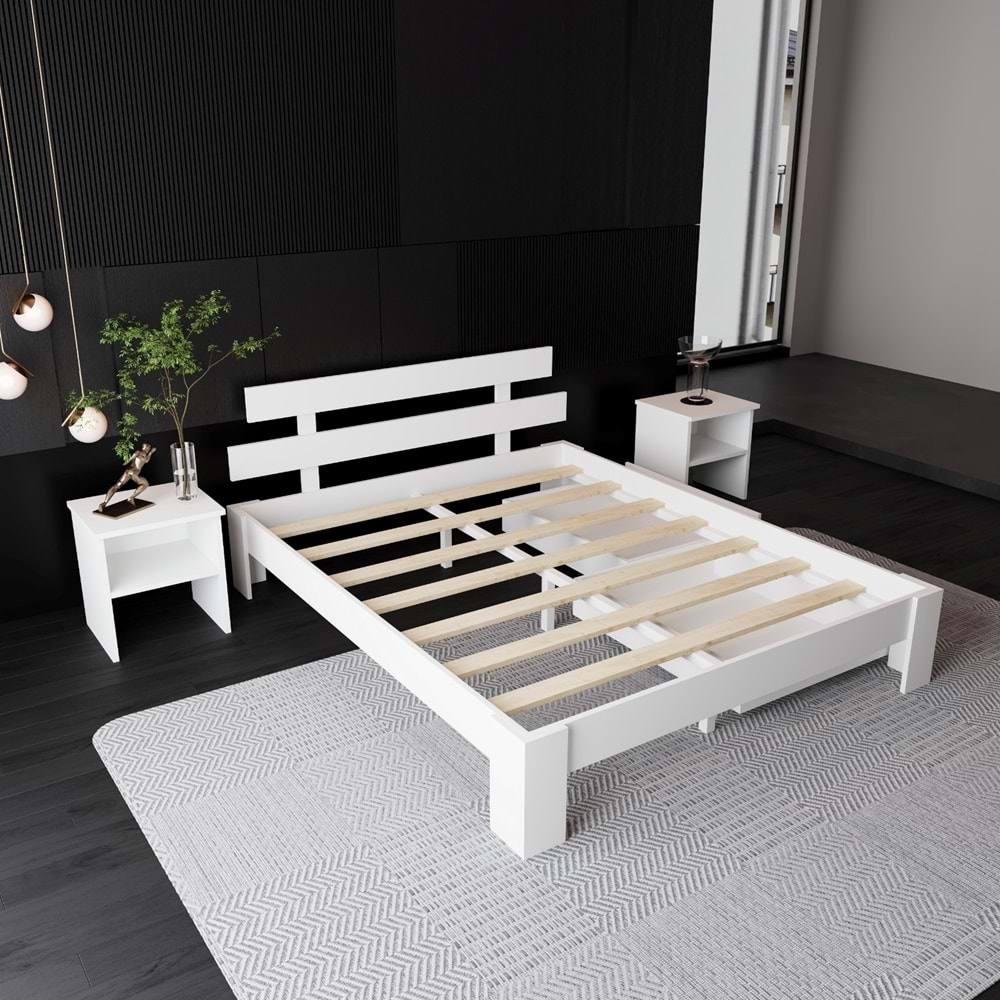 2 Çekmeceli Lotus Atlantik Mdf Set Karyola | Çift Kişilik Yatak Uyumlu, Kolay Kurulum