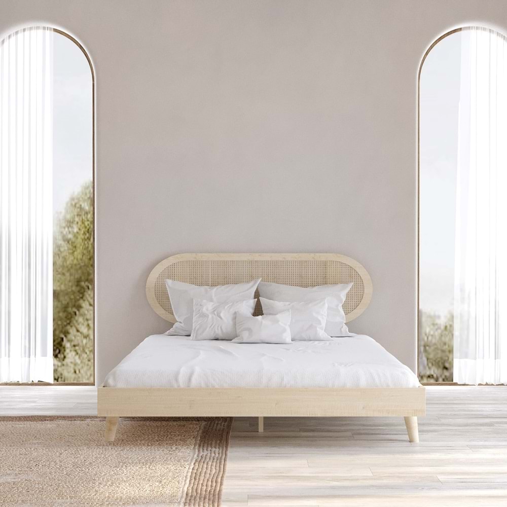 Padova Hazeran Ahşap Vernik Karyola | Kolay Kurulum