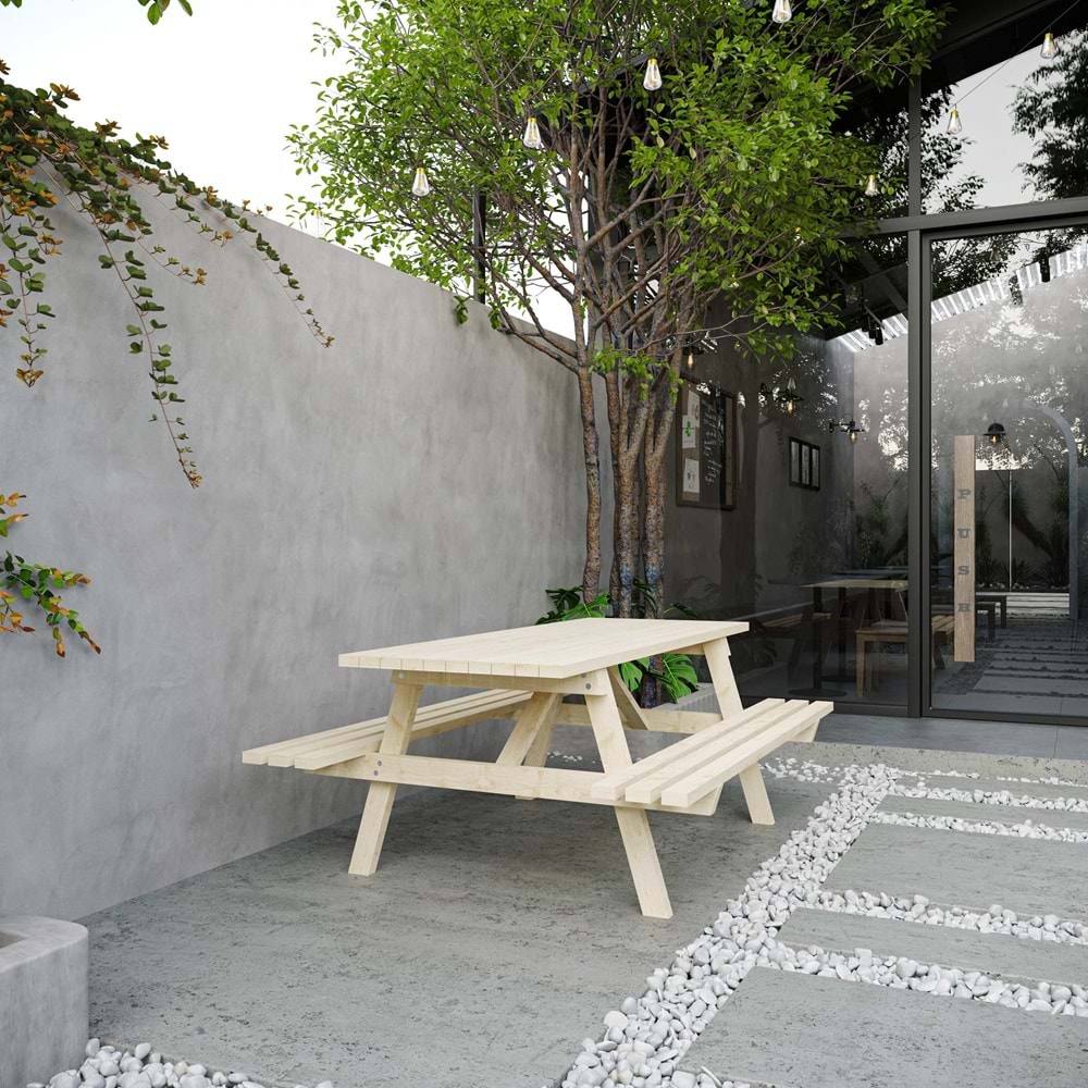 Ahşap Piknik Masası 6 kişilik