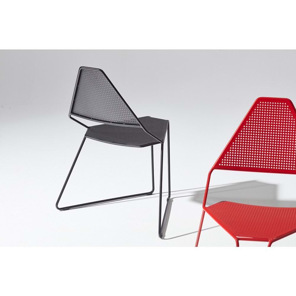 Delta Metal Cafe & Restoran Sandalyesi | İç/Dış Mekan Kullanıma Uygun - GRİ