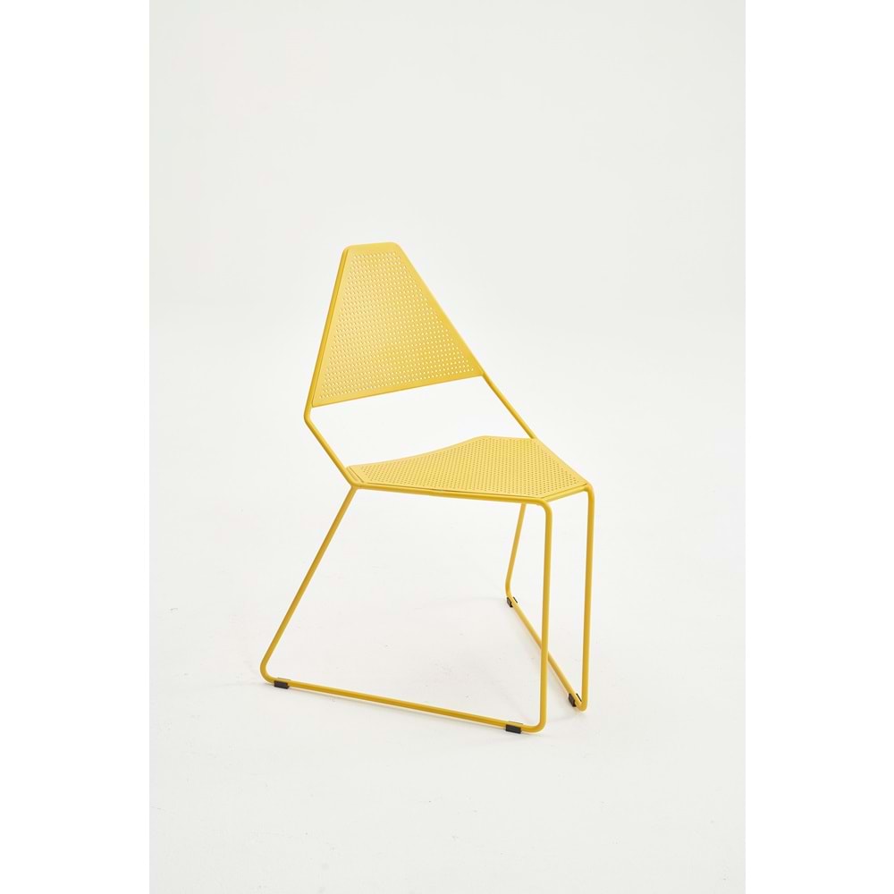 Delta Metal Cafe & Restoran Sandalyesi | İç/Dış Mekan Kullanıma Uygun - SARI