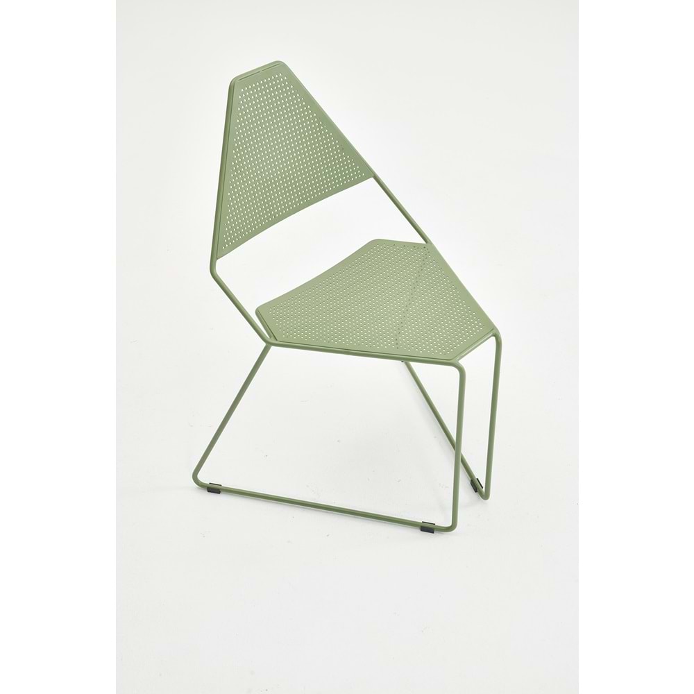 Delta Metal Cafe & Restoran Sandalyesi | İç/Dış Mekan Kullanıma Uygun - YEŞİL