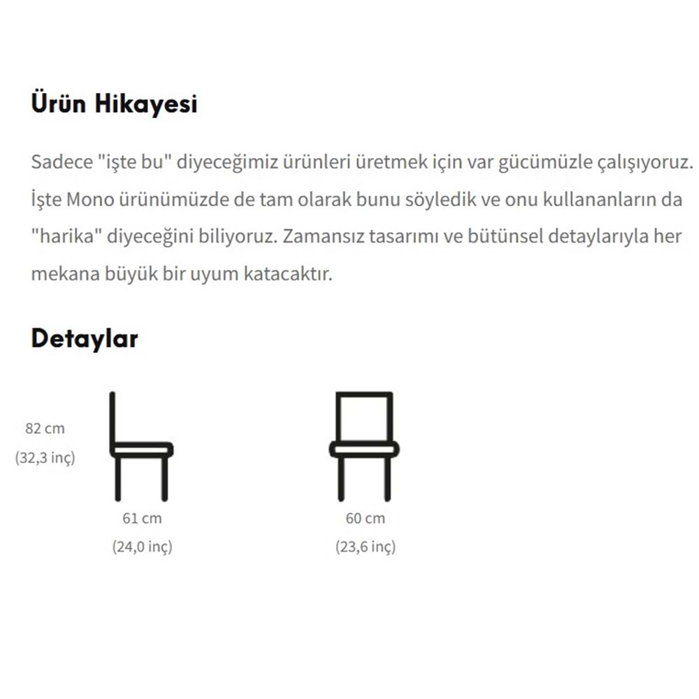 Mono Yuvarlak Koltuk | Modern ve Dayanıklı Tasarım Koltuk Modeli