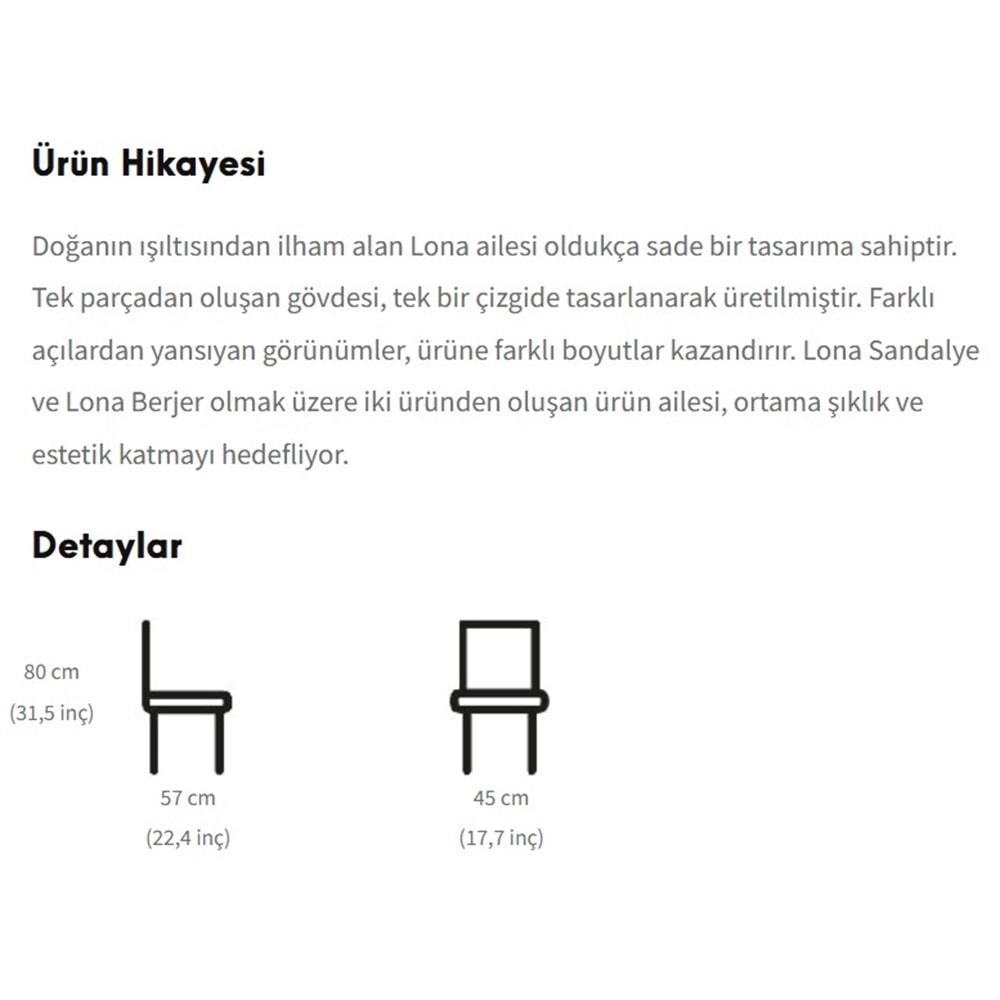 Lona Sandalye | Modern ve Dayanıklı Tasarım Sandalye Modeli