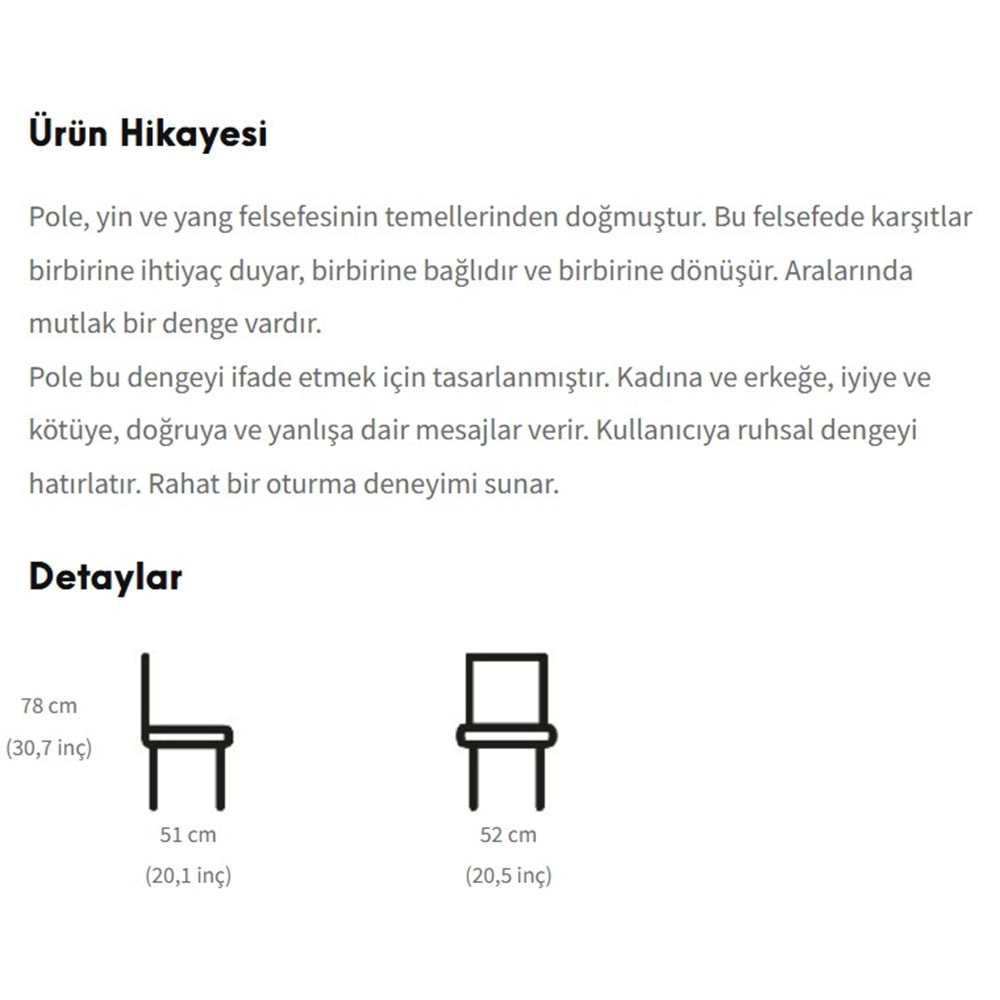 Pole Sandalye - Modern Tasarım Metal İskeletli Sandalye |Cafe Restaurant