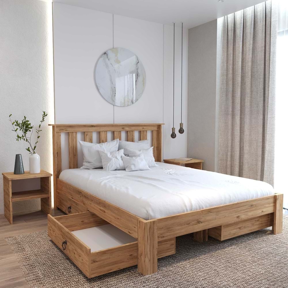 Shark New Atlantik 4 Çekmeceli MDF Karyola | Kolay Kurulum