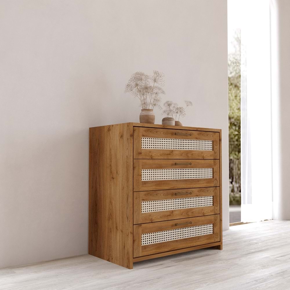 Padova Ceviz Hazeran Şifonyer 4 Çekmece