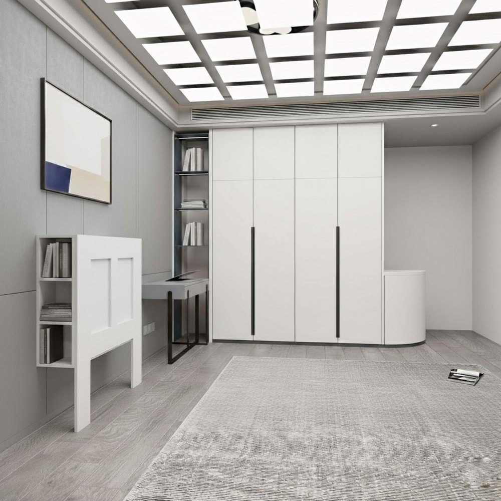MY CHAPTER KİTAPLIKLI BAŞLIK - BEYAZ - 100X200