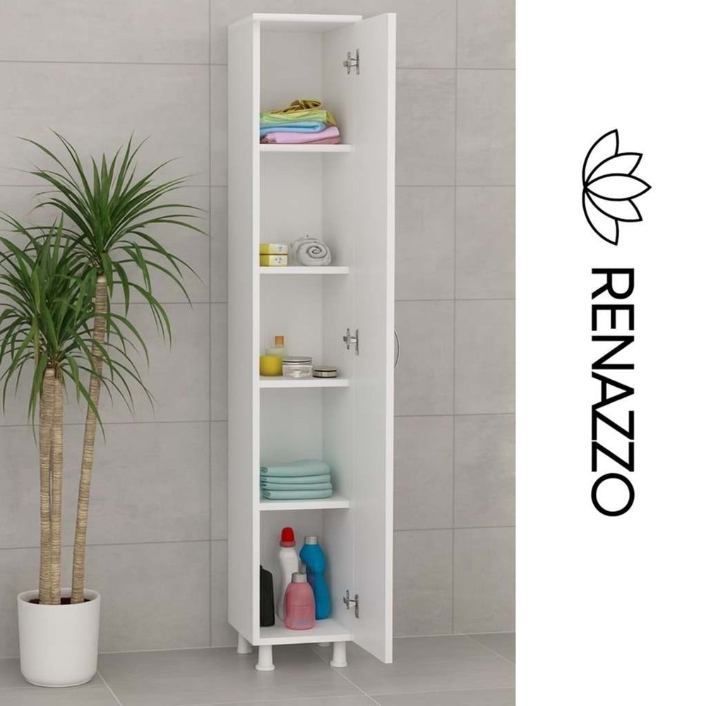 Renazzo %100 MDF Tek Kapaklı Çok Amaçlı Dolap-Kitaplık-Banyo Dolabı