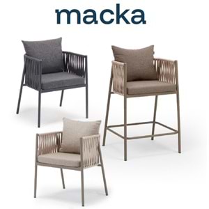 Renazzo Maçka Bahçe Koltuğu ve Bar Sandalyesi - Modern Halat Örgü