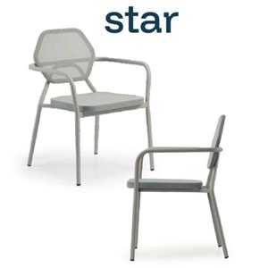 Renazzo Star Modern Bahçe Sandalyesi - Geometrik Tasarım