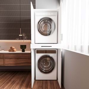 RENAZZO Çamaşır Makinesi Dolabı Kurutma Makinesi Çekmeceli Dolabı %100 Mdf