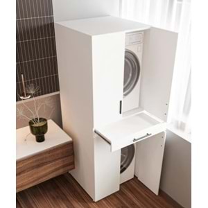 RENAZZO Çamaşır Makinesi Dolabı Kurutma Makinesi Çekmeceli Dolabı %100 Mdf