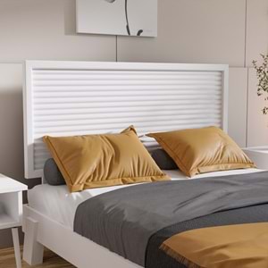 Ebruli Model Beyaz Renk Çam Ahşap Karyola