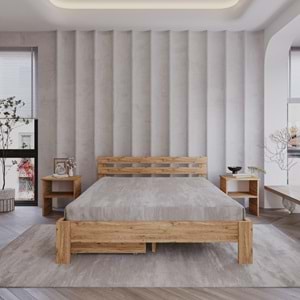 2 Çekmeceli Letto Atlantik Mdf Karyola | Tek Ve Çift Kişilik Yatak Uyumlu, Kolay Kurulum