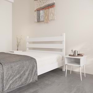 Natura Model Beyaz Renk Çam Ahşap Karyola