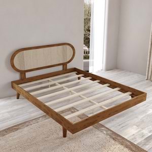 Padova Hazeran Ahşap Ceviz Karyola | Kolay Kurulum