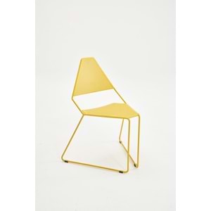 Delta Metal Cafe & Restoran Sandalyesi | İç/Dış Mekan Kullanıma Uygun - SARI