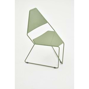 Delta Metal Cafe & Restoran Sandalyesi | İç/Dış Mekan Kullanıma Uygun - YEŞİL