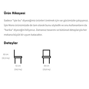 Mono Koltuk | Modern ve Dayanıklı Tasarım Koltuk Modeli