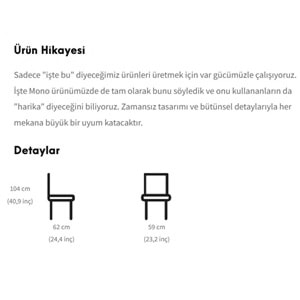 Mono Yuvarlak Bar Sandalyesi | Modern ve Dayanıklı Tasarım Sandalye Modeli