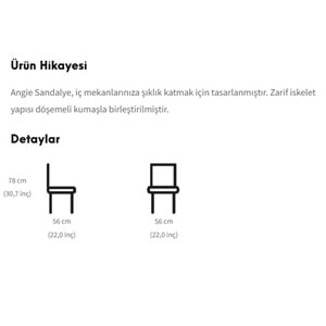 Angie Cafe Sandalyesi – Restoran, Bistro ve Bahçe İç/Dış Mekan Kullanımı