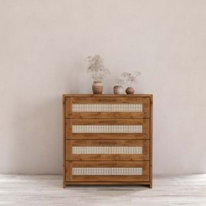 Padova Ceviz Hazeran Şifonyer 4 Çekmece