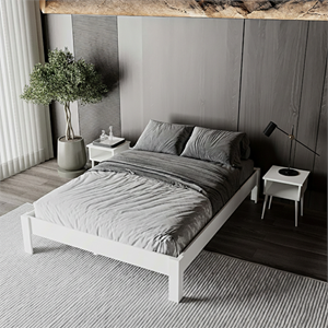 Shark New Başlıksız MDF Beyaz Karyola - Kolay Kurulum - BEYAZ - 160X200