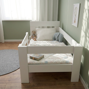 Renna 70x140 Montessori Çocuk Karyolası - Beyaz MDF Modern Bebek Yatağı