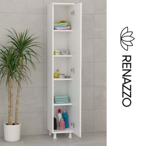 Renazzo %100 MDF Tek Kapaklı Çok Amaçlı Dolap-Kitaplık-Banyo Dolabı