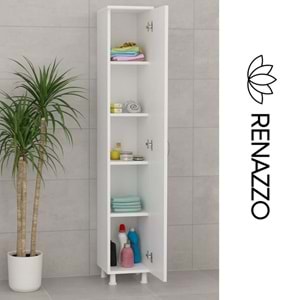 Renazzo %100 MDF Tek Kapaklı Çok Amaçlı Dolap-Kitaplık-Banyo Dolabı