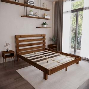 Urban New Model Ceviz Renk Çam Ahşap Karyola