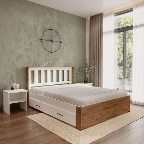 Stark Atlantik 2 Çekmeceli Kolay Kurulum Karyola - Çift Kişilik - 100X200